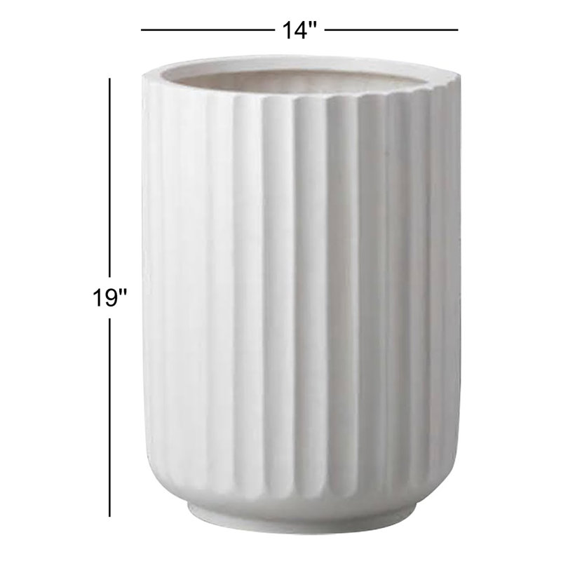 Pot de fleurs Allenville Fiberstone, H 19 po x l 14 po x P 14 po, Blanc
