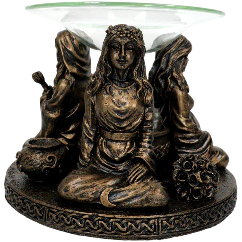 Porte-bougie Ebros Wicca Cosmic Moon Sacred Moon Triple Goddess Maiden