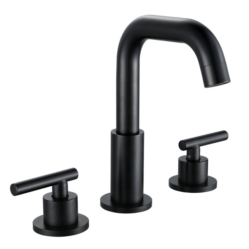 Robinet de salle de bain à large entraxe, Noir, 1.2