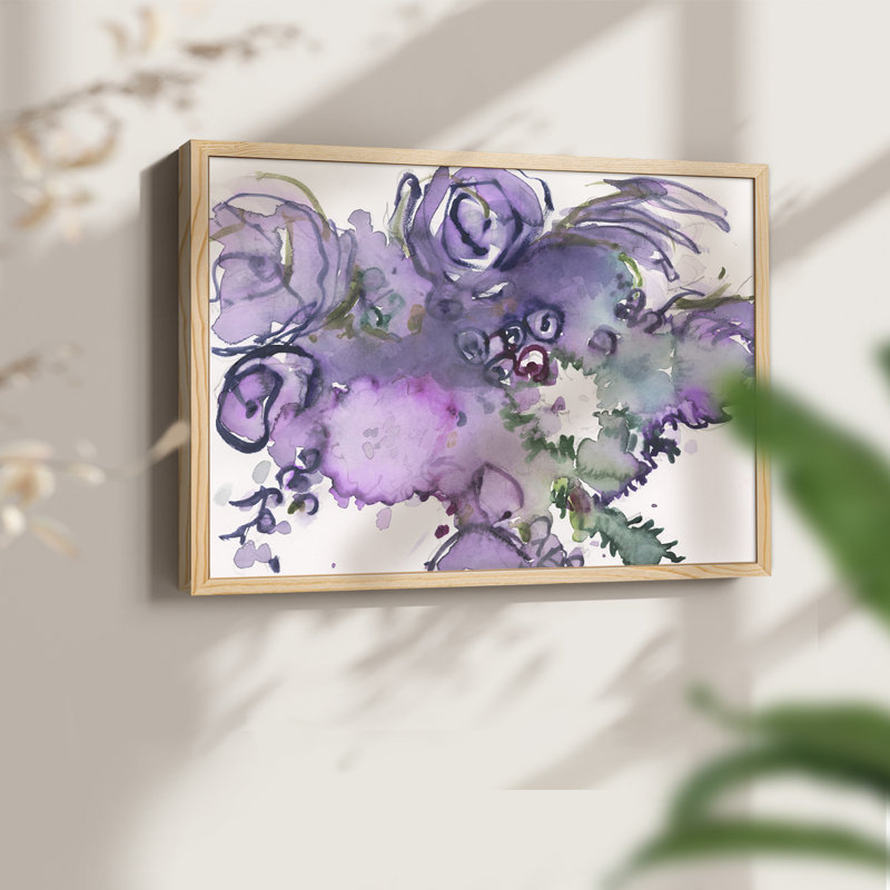 Lavande florale Splendor II - impression encadrée - réarmable, Naturel, H 11 po x l 14 po