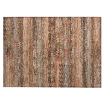 Machine Washable Indoor/Outdoor Xhevrie Copper Rug