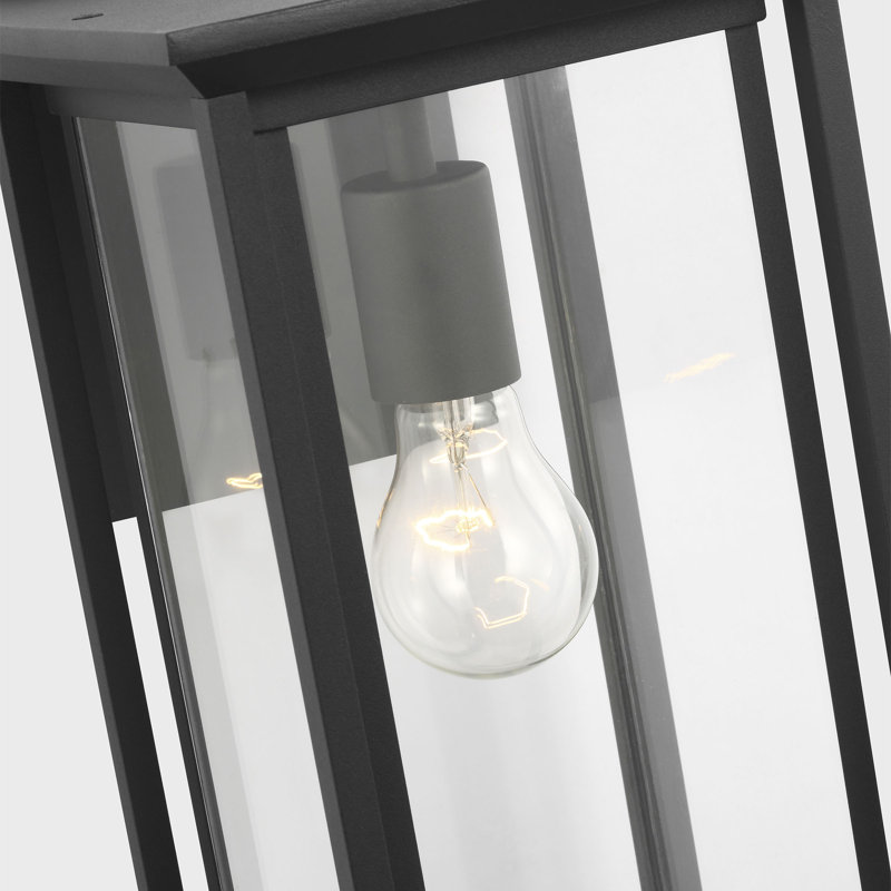 Lanterne moyenne Audley de Génération Lighting , Transparent, Noir texturé