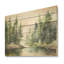 Rivière, forêt, trésor caché, paysage I - forêt, art sur bois de pin naturel-101403167