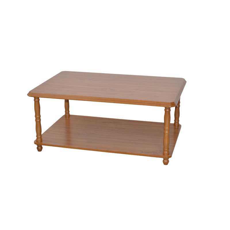 Schlosser Four Leg Coffee Table with Storage, Rustic Oak