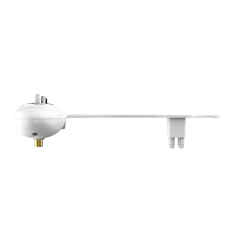 Bidet de toilette blanc avec douchette à double jet pour le lavage avant et arrière, deux poignées en argent à réglage précis de la direction, garde assurant la propreté, contrôle facile de la fonction féminine, maintient