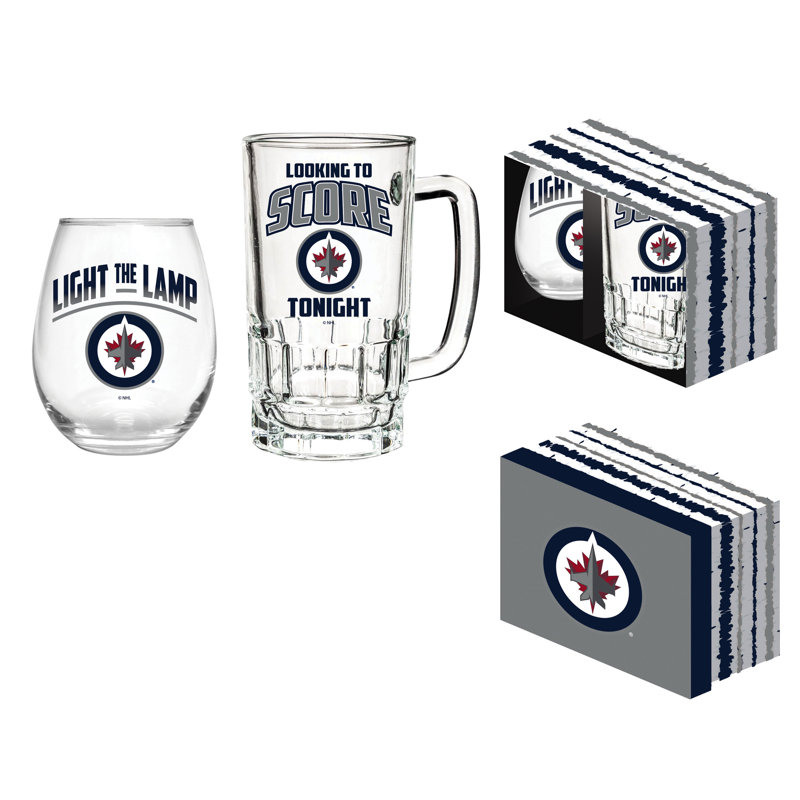 Ensemble-cadeau NHL Team Pint Glass and Wine, Jets de Winnipeg
