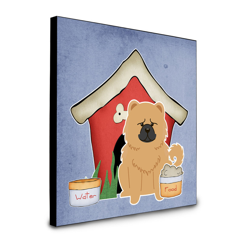 Panneau mural d’art collection dog house Scarvinia, Chow-chow crème