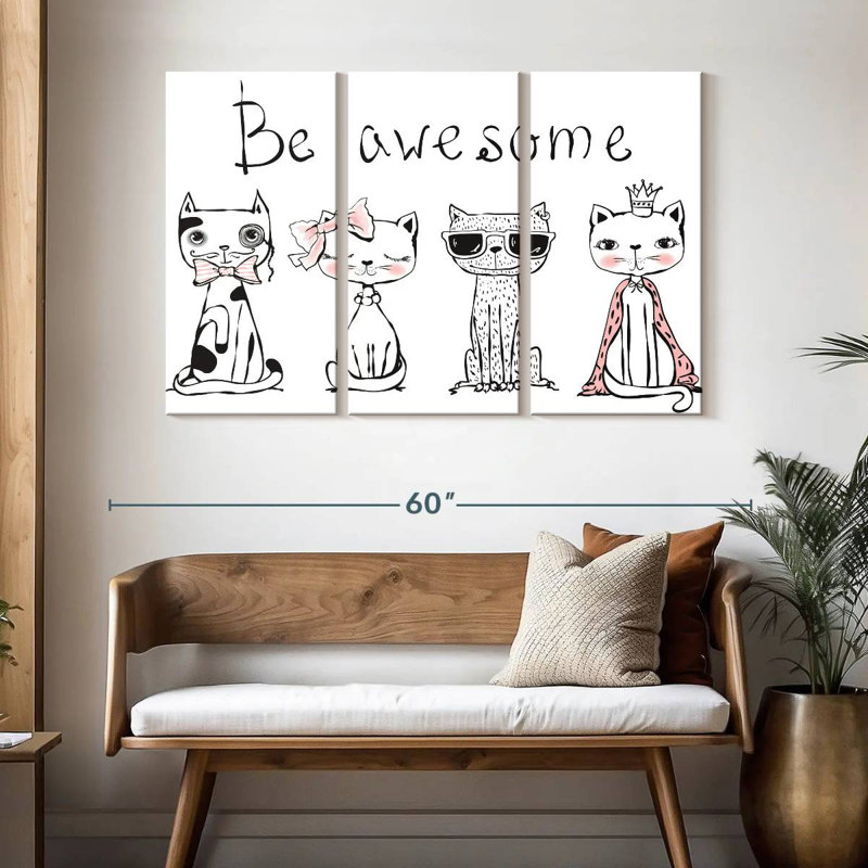Ashelle Be Awesome Cats, H 32 po x l 50 po