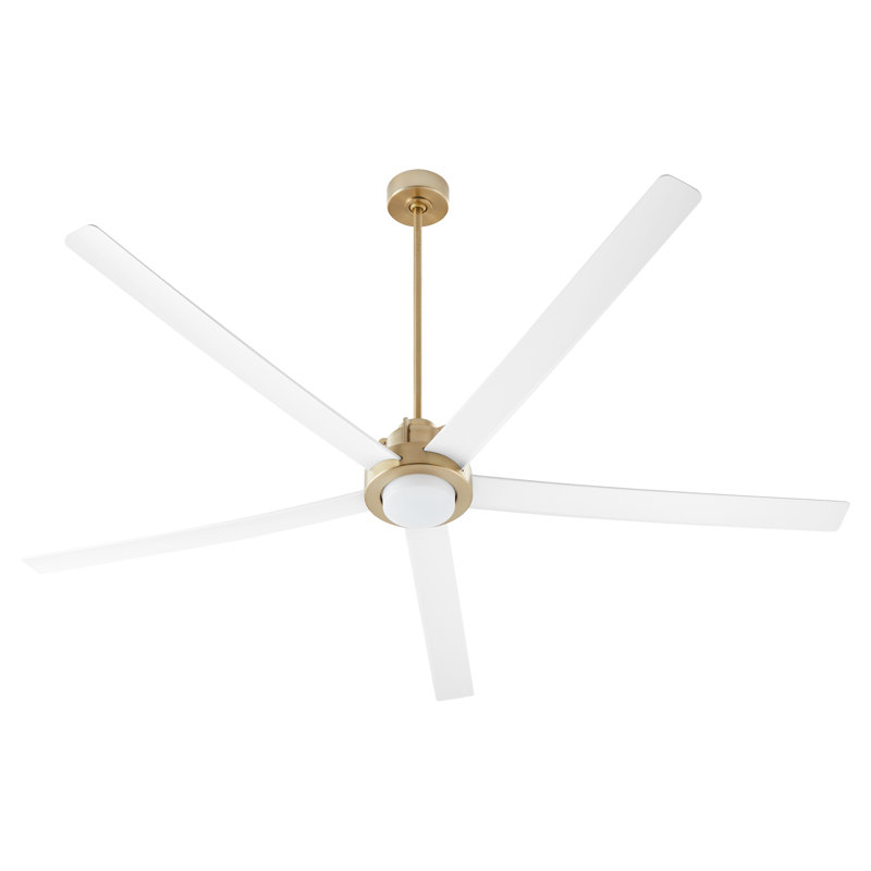 Ventilateur de plafond à hélice 5 pales 80 "avec commande murale Audey, Or avec pales blanches