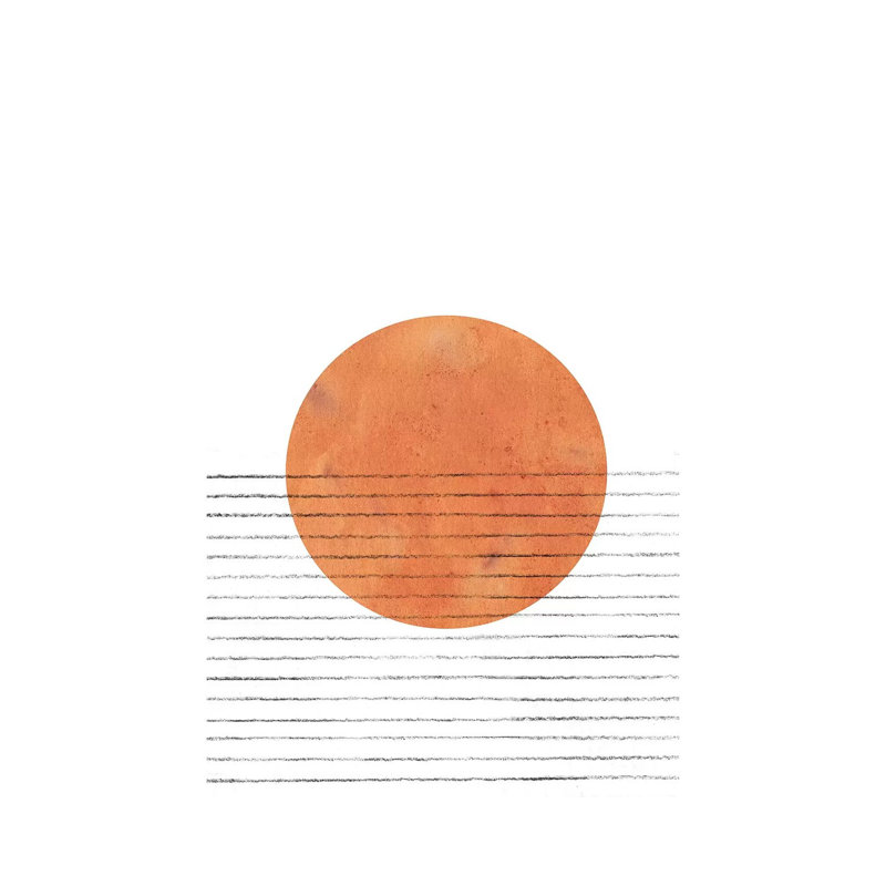 Burnt Orange Sun by Whales Way - Wrapped Canvas Print, 20.32 cm H x 30.48 cm W