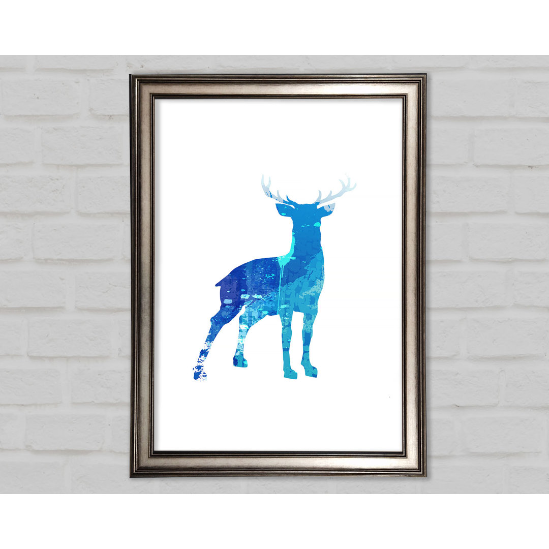 Gerahmtes Bild Blue Stag