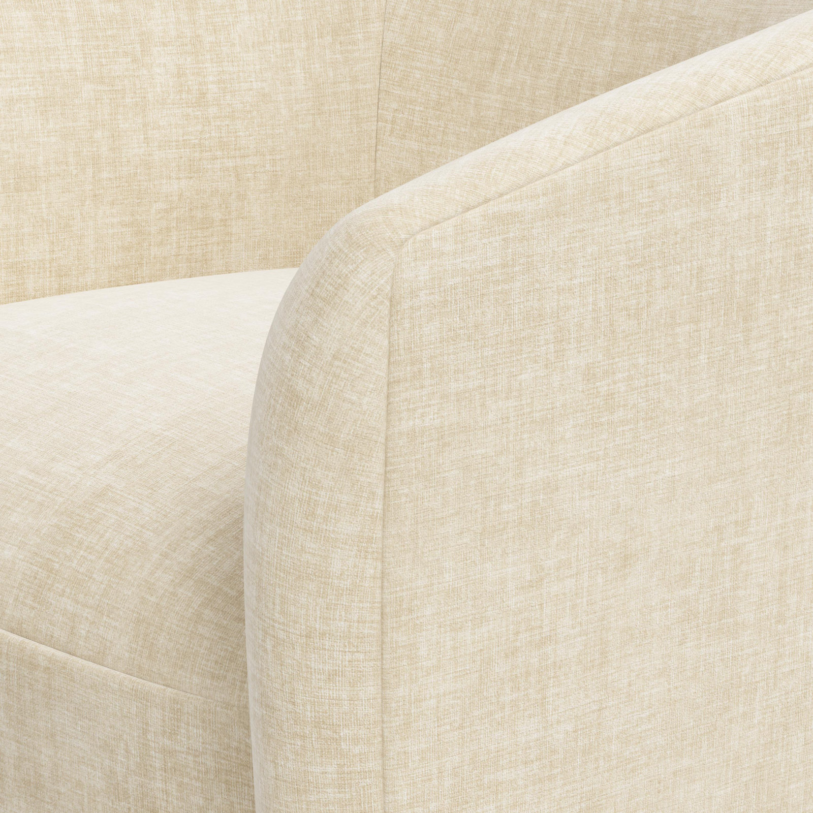 Marita Swivel Barrel Chair, Cream Polyester