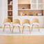 Faux Leather Rattan Back Dining Chairs-8919310