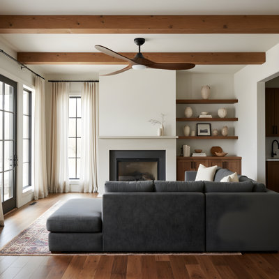 Ventilateur de plafond d'intérieur à 60 lumières DEL Maverick avec tige filetée, pales et télécommande portable
