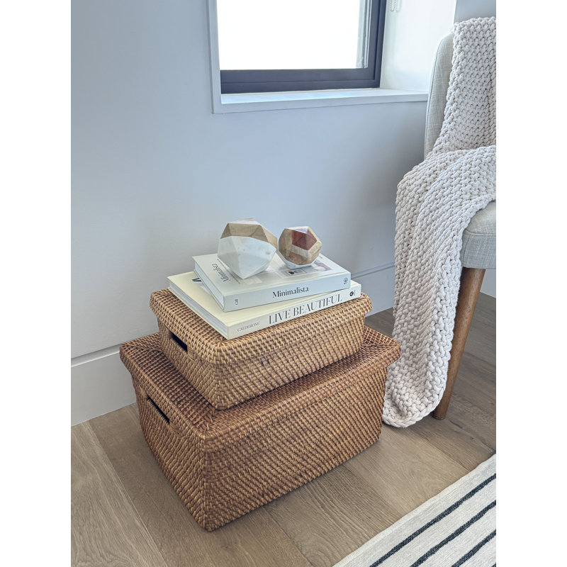 Wicker Storage Bin 1, Brown