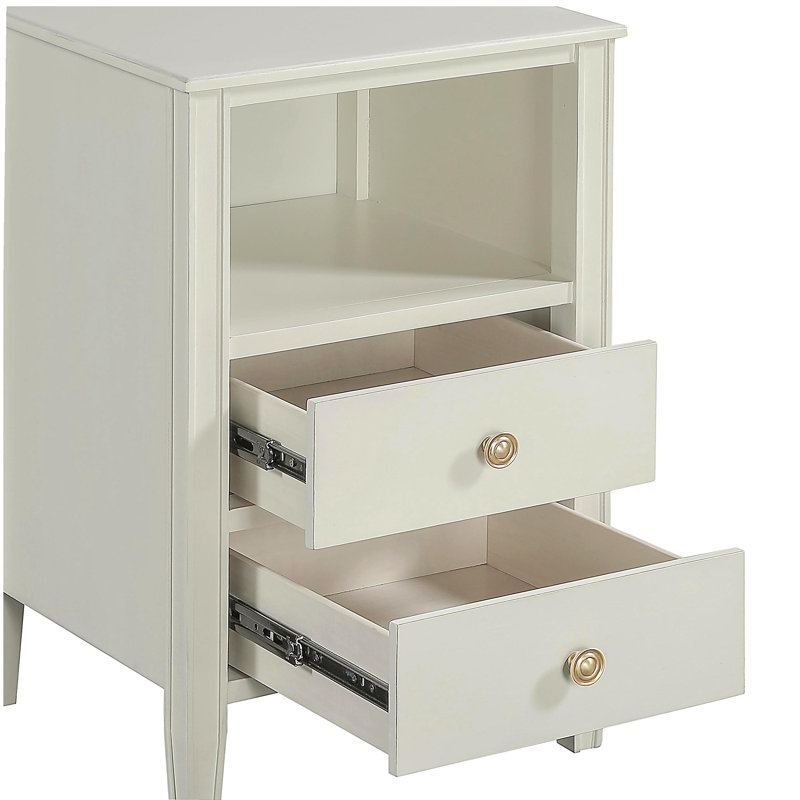 Winston 2-drawer storage Nightstand, Antique White
