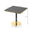 Table bistro carrée moderne avec plateau en pierre frittée, table tulipe gris ardoise clair de 31,5 pouces avec structure en métal titane robuste et facile à assembler-341365561-341365540