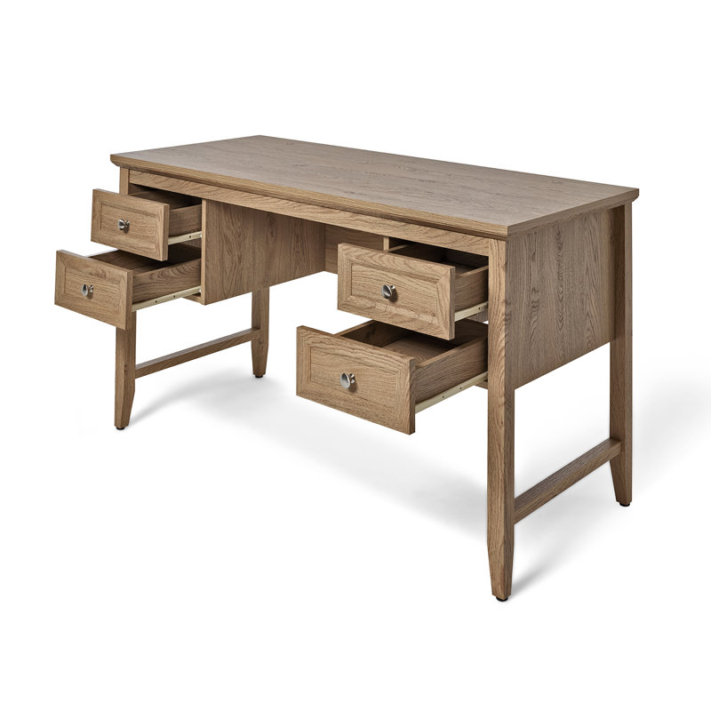 Bureau d'écriture rectangulaire avec armoires de rangement 51,97 "Ashantis , Chêne Montana