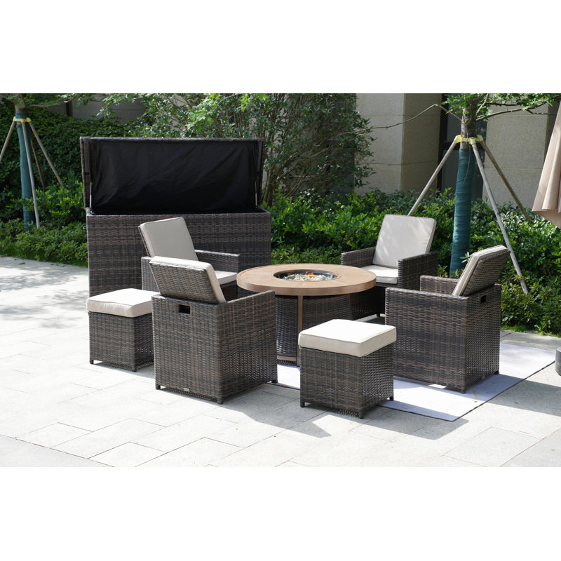Areefa 6 - Person Patio Conversation Set with Cushions