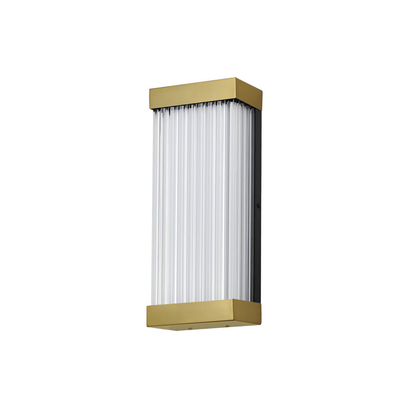 LED Wall Light, 14" H x 6" W x 3.25" D, Natural Aged Brass