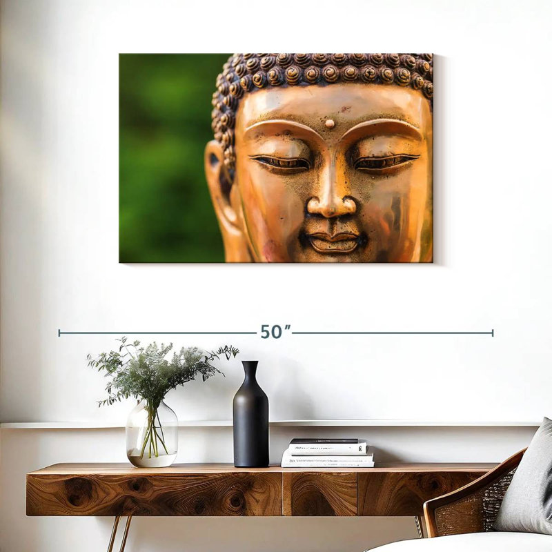Adella Golden Buddha Head, 24" H x 36" W