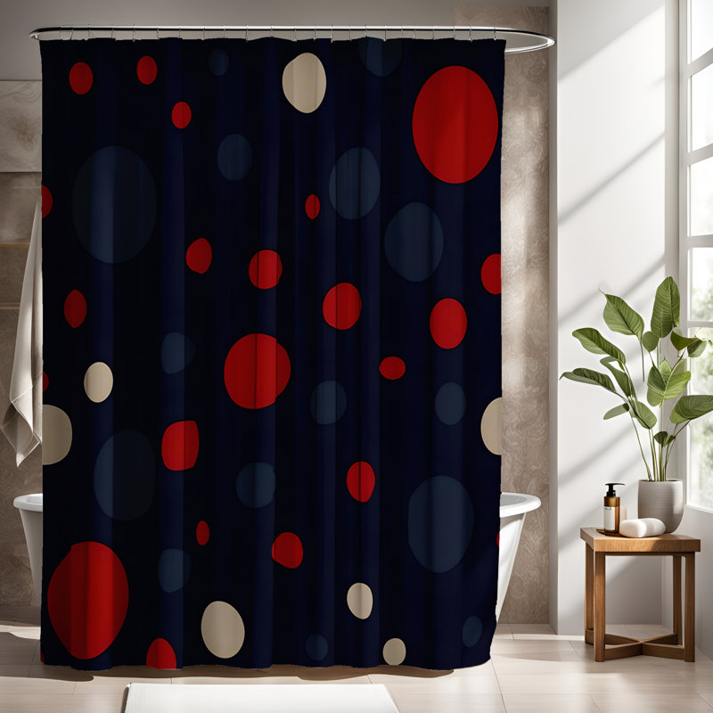 Rideau de douche avec tapis de bain, L 70 po x H 72 po