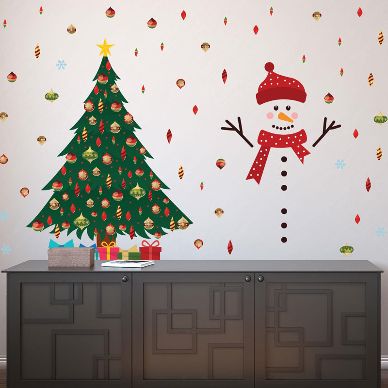Adhésif décoratif mignon bonhomme de neige