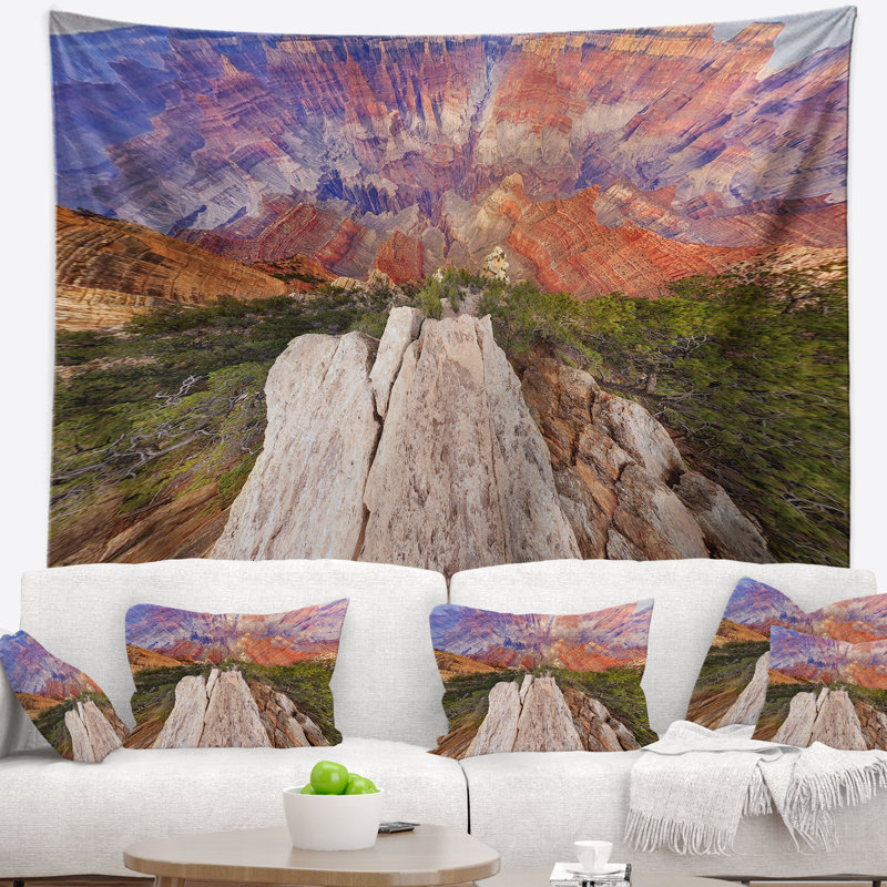 Vue grand canyon seascape de haut en tapisserie, H 32 po x l 39 po