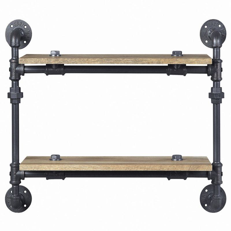 Tablette murale chêne et sable noir, H 24,51 po x l 28,51 po x P 9,51 po