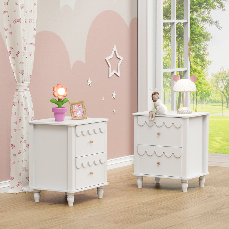 Dorlan 19.7“W Cute Cloud shape Nightstand, White