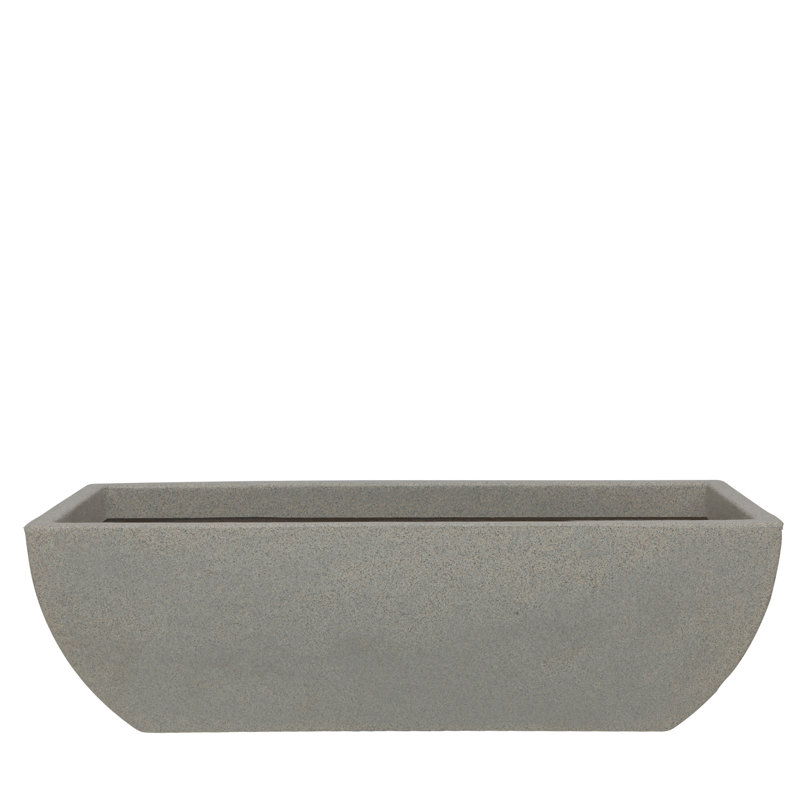 Wibrand ECOBO Eco-Friendly Rectangular Planter Box Capri Indoor/Outdoor Planter for Flowers All-Weather, 1, Gray