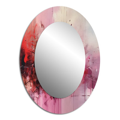 Modernist Expressions I - Pink Oval Wall Mirror Decor