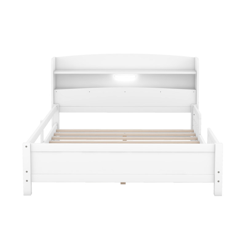 Lit plateforme en bois avec lumière DEL intégrée