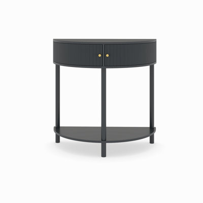 Modern 31.5" Fluted Semi-Circle Narrow Console Table