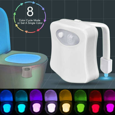 Motion Sensor Activated LED Lamp, Fun 8 Colors Changing Bathroom Nightlight  NEW