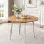 Table de salle à manger ronde extensible avec plateau et pieds en bois aggloméré-133409494