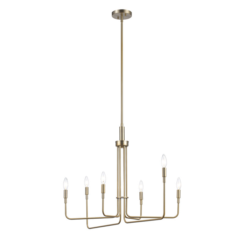 Lustre chandelier 6 lumières Tullis Juniper, Or