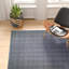 Tapis bleu marine / blanc en coton tissé à la main Sanora-1863371915