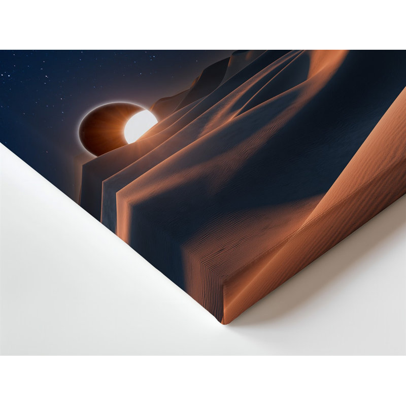 Reproduction d'art sur toile, "Une scène céleste à couper le souffle" représentant une éclipse solaire contre un art mural