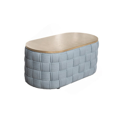 Table basse en chenille bleu sarcelle clair