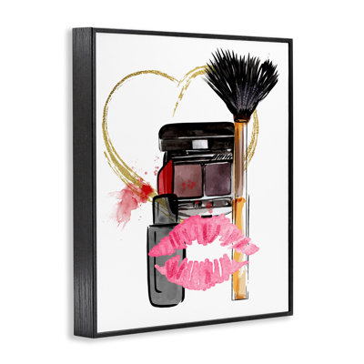 Mwah Beauty Items & Kiss Framed Giclee, design by Jesse Keith