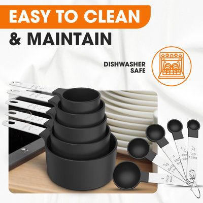 Cheer Collection 10 Piece Measuring Cups and Spoons Set Stainless Steel Handles