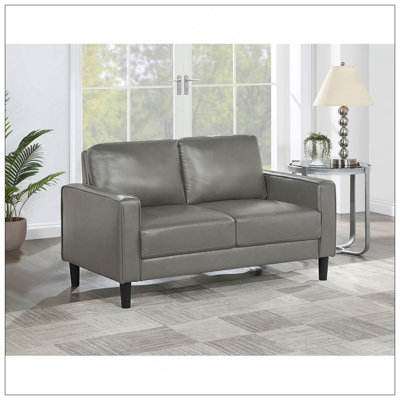 Farallone Grey Upholstered Track Arm Loveseat