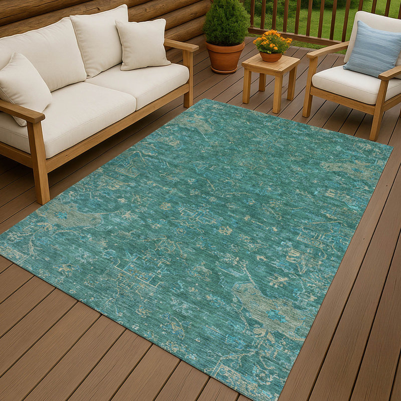 Machine Washable Indoor/Outdoor Chantille ACN2322 Global Rug, Rectangle 5' x 7'6"