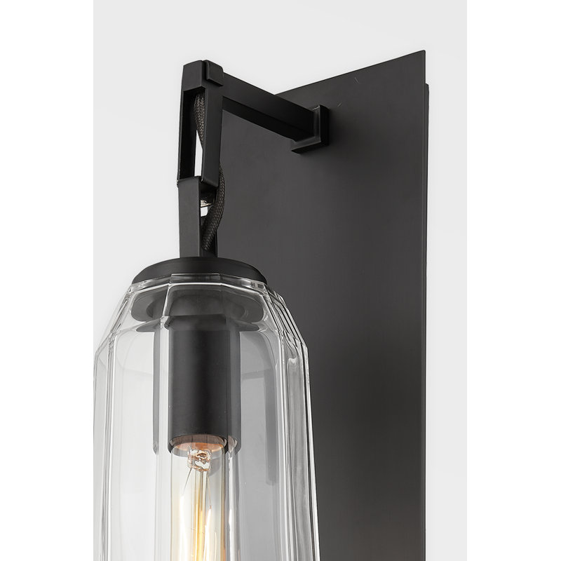 Copenhagen 1 Light Wall Sconce, Black Brass