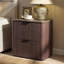 Ensemble de chambre à coucher 3 pièces, commode cannelée 9 tiroirs et ensemble de table de chevet 2 pièces, chêne brun