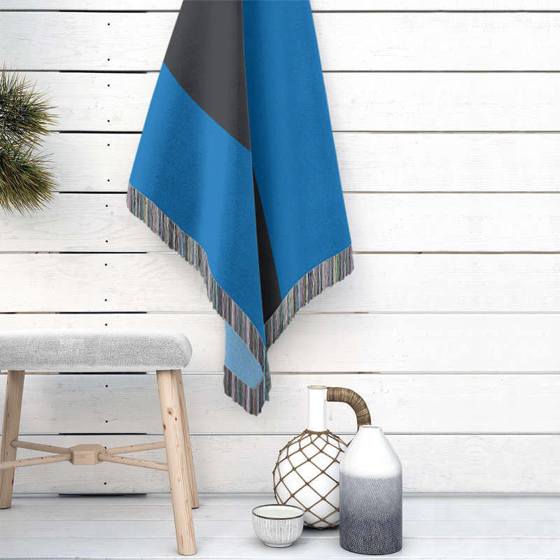 Couverture en coton basket Golden State, l 52 po x L 37 po, Golden State bleu royal / ardoise