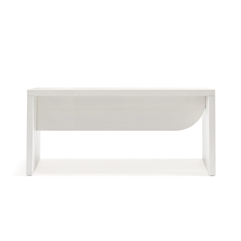 Solid Wood Bench, White