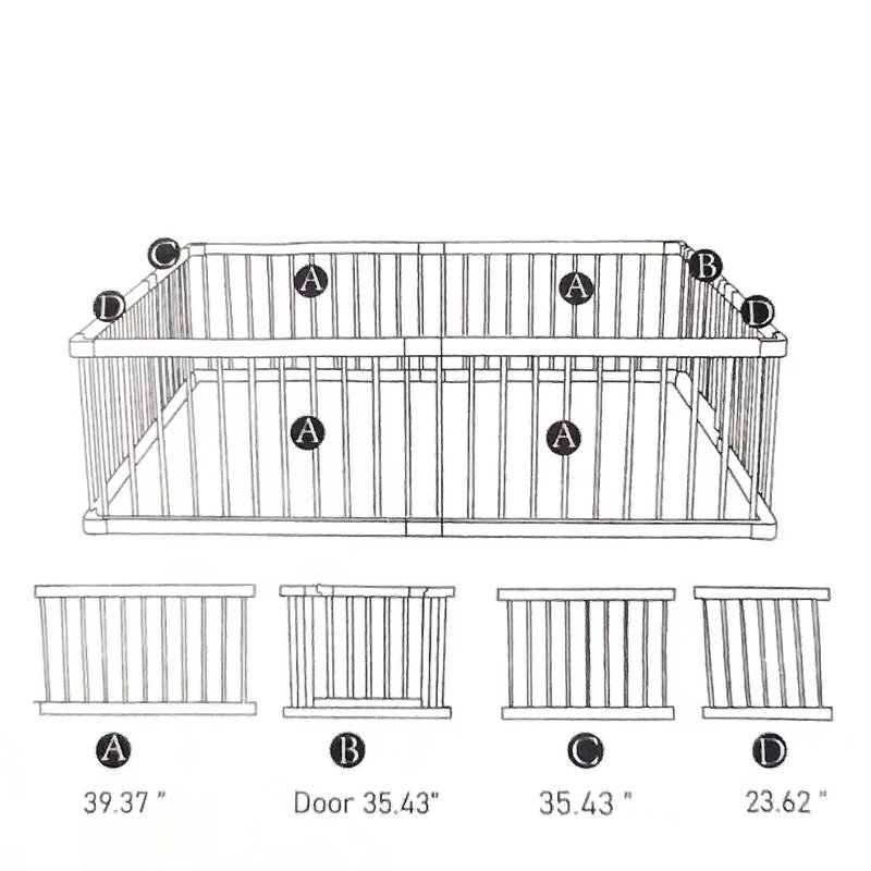 Natural Pine Wood Baby Playpen