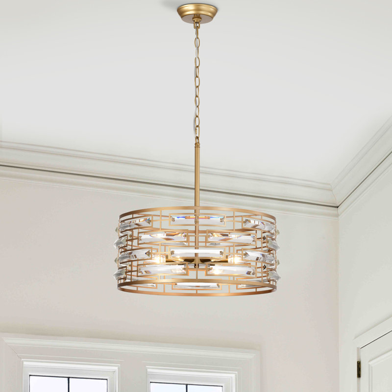 Lustre tambour 20 lumières Panra, Laiton brillant